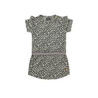 Babyface jurk met all over print en ruches olijfgroen - thumbnail