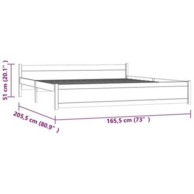 Bedframe zonder matras massief hout 160x200 cm - thumbnail