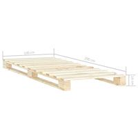 Bedframe pallet massief grenenhout 100x200 cm - thumbnail
