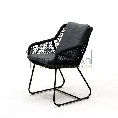 Tuinstoel Portofino touw - Zwart