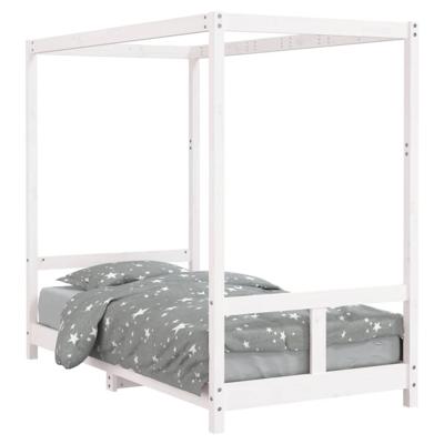 Kinderbedframe 80x160 cm massief grenenhout wit