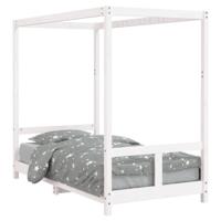 Kinderbedframe 80x160 cm massief grenenhout wit - thumbnail