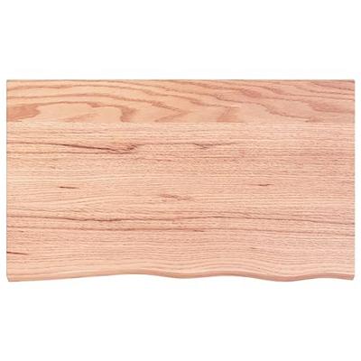 Wastafelblad 100x60x2 behandeld massief hout lichtbruin