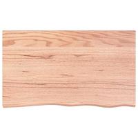 Wastafelblad 100x60x(2-4) cm behandeld massief hout lichtbruin - thumbnail