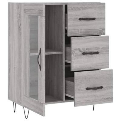 Dressoir 69,5x34x90 cm bewerkt hout grijs sonoma eikenkleurig Dressoir 69,5x34x90 cm bewerkt hout grijs sonoma eikenkleurig