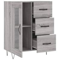 Dressoir 69,5x34x90 cm bewerkt hout grijs sonoma eikenkleurig - thumbnail