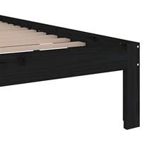 Bedframe massief hout zwart 200x200 cm - thumbnail