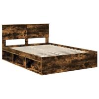 Bedframe Gerookt eiken 135 x 190 cm Massief grenenhout - thumbnail