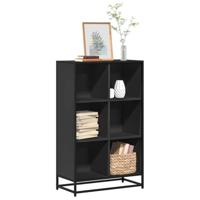 Boekenkast 65,5x33x107,5 cm bewerkt hout zwart - thumbnail