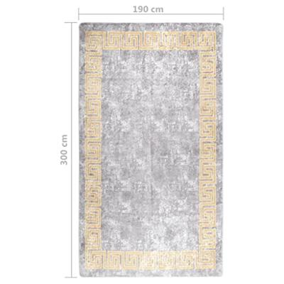 VidaXL Vloerkleed wasbaar anti-slip 190x300 cm grijs