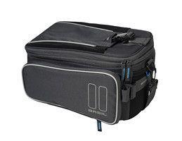 Basil sport design trunkbag - grijze fietsbagagedragertas, 7-15l, waterafstotend, voor reguliere fiets en e-bike