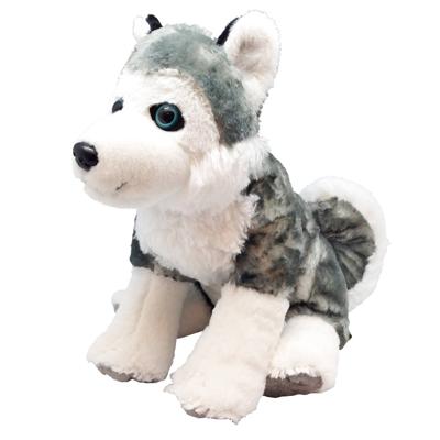 Wild Republic knuffel husky junior 30 cm pluche wit/grijs Wild Republic knuffel husky junior 30 cm pluche wit/grijs