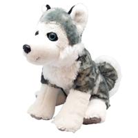 Wild Republic knuffel husky junior 30 cm pluche wit/grijs - thumbnail
