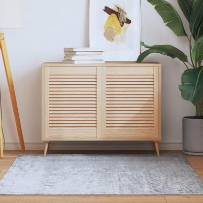 Kastdeuren met lamellen 2 st 61,5x49,4 cm massief grenenhout