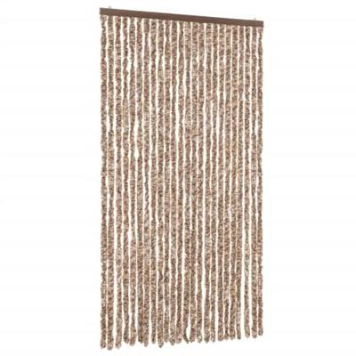 Vliegengordijn 100x220 cm chenille beige en donkerbruin Vliegengordijn 100x220 cm chenille beige en donkerbruin