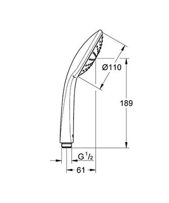 Grohe Euphoria 110 Mono handdouche 1 straal, chroom - 27265000 - thumbnail