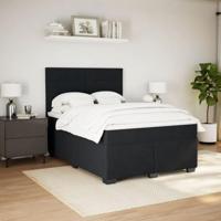 Boxspring met matras fluweel zwart 140x190 cm - thumbnail