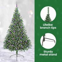 VidaXL Kunstmatig voorverlicht kerstboom met 300 led groen 240 cm pvc - thumbnail
