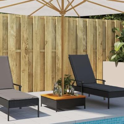 Parasolvoetbedekking 70x70x25 cm poly rattan acaciahout zwart
