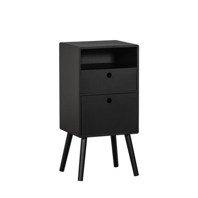 WOOOD Ozzy Nachtkastje - Hout - Zwart - 75x36x30