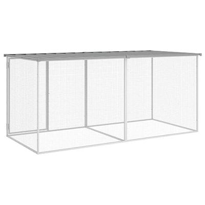 VidaXL Kippenhok met dak lichtgrijs 203x98x90 cm gegalvaniseerd staal VidaXL Kippenhok met dak lichtgrijs 203x98x90 cm gegalvaniseerd staal