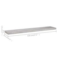 VidaXL Wandschap zwevend 120x23,5x3,8 cm mdf betongrijs - thumbnail