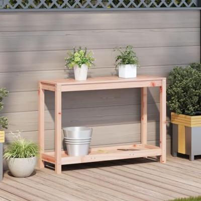 VidaXL Oppottafel met schap 108x35x75 cm massief douglashout - thumbnail