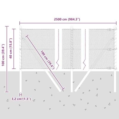 VidaXL Afrasteringspaal groen 25 x 0,4 m (13 mm gaas) staal en pvc