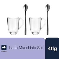 Leonardo Latte Macchiato Glazen Napoli 380 ml + 2 Lepels - Hittebestendig - thumbnail