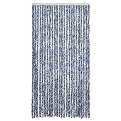 Vliegengordijn 100x200 cm chenille blauw en wit