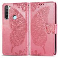 Voor Xiaomi Redmi Note 8 Butterfly Love Flower reliëf horizontale Flip lederen draagtas met beugel/kaartsleuf/portemonnee/Lanyard (roze) - thumbnail
