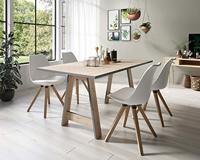 byLIVING 2 stoelen Kira (Wit/eiken) - thumbnail