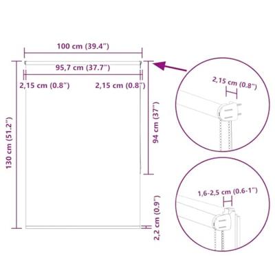 VidaXL Rolgordijn verduisterend 100x130cm stofbreedte 95,7cm geel
