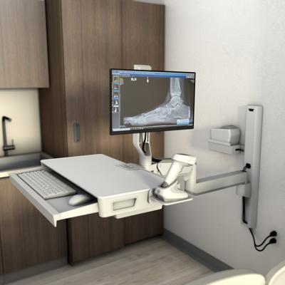 Ergotron CareFit Combo System mit Ablagefläche Monitorbeugel Aantal monteerbare displays: 1 Display(s) 68,6 cm (27) Wit Zwenkbaar, Kantelbaar, Draaibaar, In