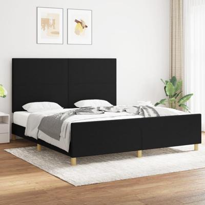 Bedframe zonder matras stof zwart 180x200 cm