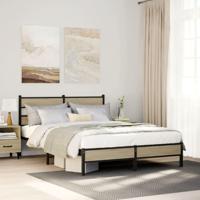 Bedframe zonder matras hout sonoma eikenkleurig 150x200 cm - thumbnail