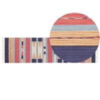 Beliani - GANDZAK - Vloerkleed - Meerkleurig - 80 x 300 cm - Katoen - thumbnail