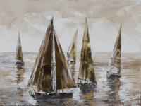 Schilderij - Handgeschilderd - Zeilboten 2 100x100 - thumbnail