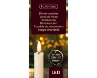 Lumineo LED dinerkaars 2st x24cm creme/warm wit 2st - thumbnail