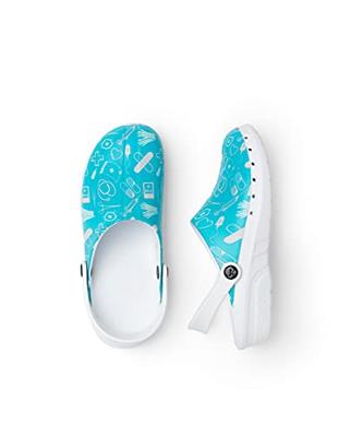 Suecos medische klompen Oden fusion print medical blue