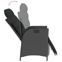 5-delige Tuinset met kussens poly rattan zwart - thumbnail