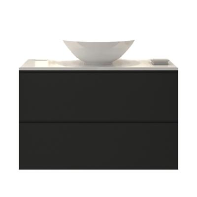 Badkamermeubelset Gliss Zeus 90 cm Mat Zwart Met Waskom