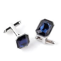 Fasion diamant ingelegde Cufflinks(Dark blue) - thumbnail