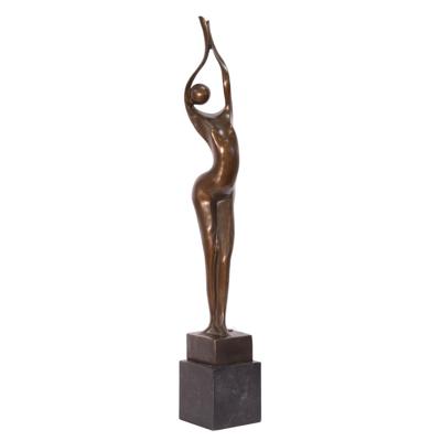 MODERN BRONZEN SCULPTUUR VAN EEN STAANDE VROUW