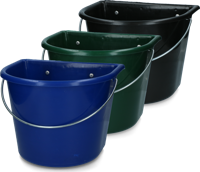 Voerbak 15 l met ophang en hengsel donkerblauw - thumbnail