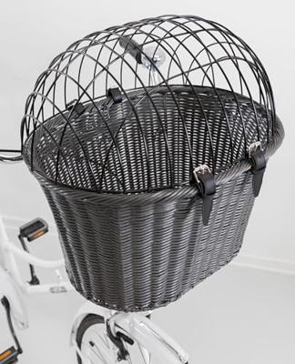 Trixie stuur fietsmand met draadkap antraciet 44x41x34 cm