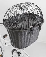 Trixie stuur fietsmand met draadkap antraciet 44x41x34 cm - thumbnail