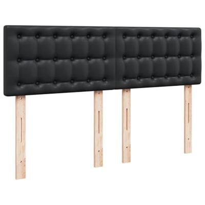 Ottoman bed met matras 140x190cm kunstleer zwart