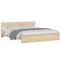 Bedframe met hoofdeinde sonoma eikenkleurig 160x200 cm - thumbnail