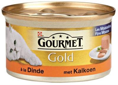 Gourmet Gold Mousse met kalkoen kattenvoer (blik 85 g) 1 tray (24 x 85 g)